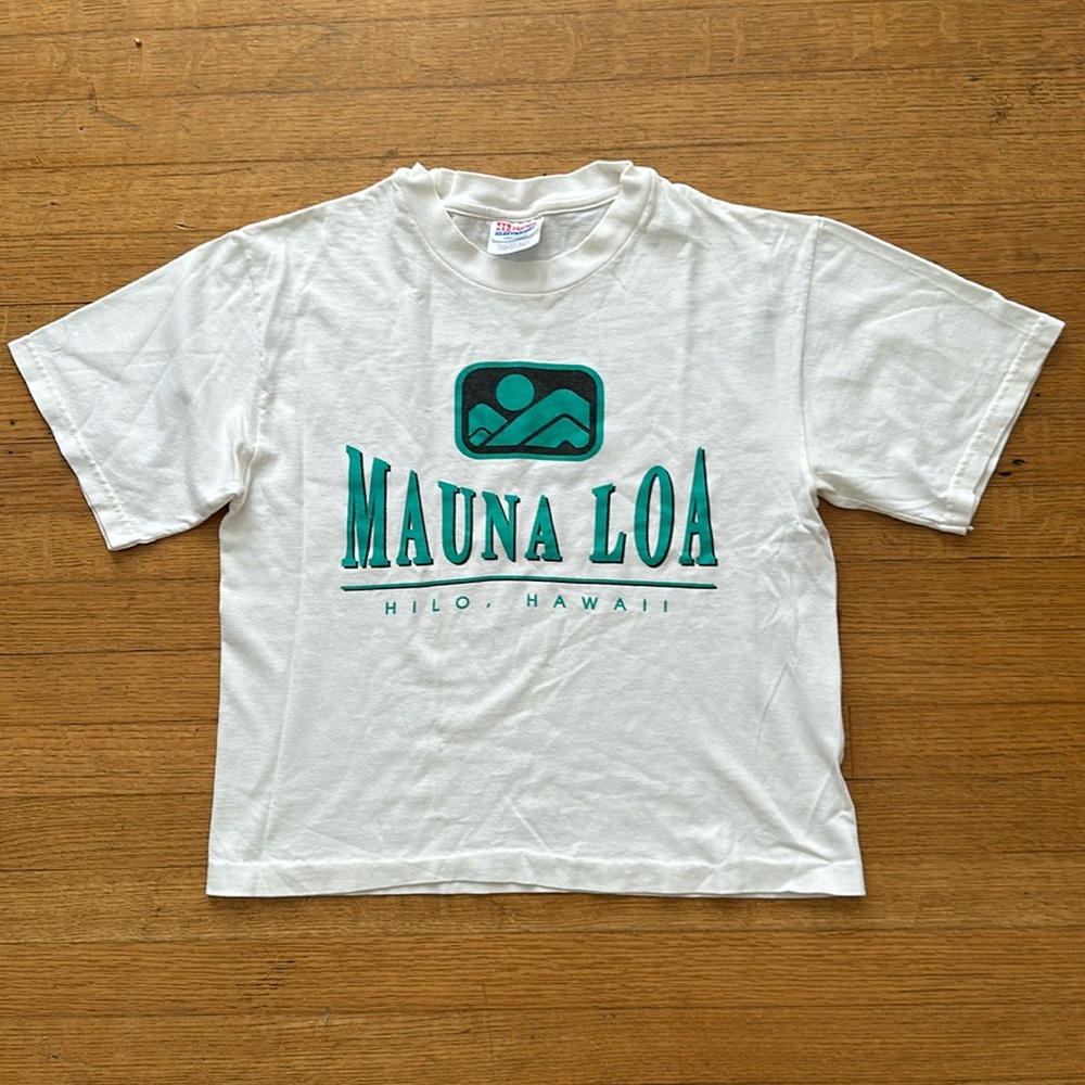 Mauna Loa Hilo Hawaii cropped tee S vintage 90s VTG